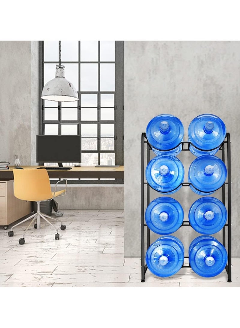 DubaiGallery 8 Bottles Storage Rack 4 Tier Reinforced Carbon Steel Heavy Duty 5-Gallon Water Cane Jug Holder Cooler Organizer Shelf For Home Kitchen Office Garages Restaurant Gym Stand Shelves - Image 3