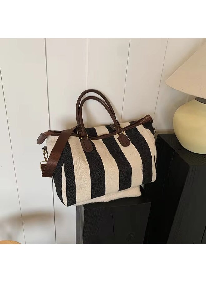 Rup Art Commuter Ladies Handbags Crossbody Bag Large Capacity Designer Canvas Bags Striped Leisure Handbags For Women Rup Art  - Image 2