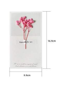 Beauenty Full Star pink greeting card Dried flowers Thank you small card 