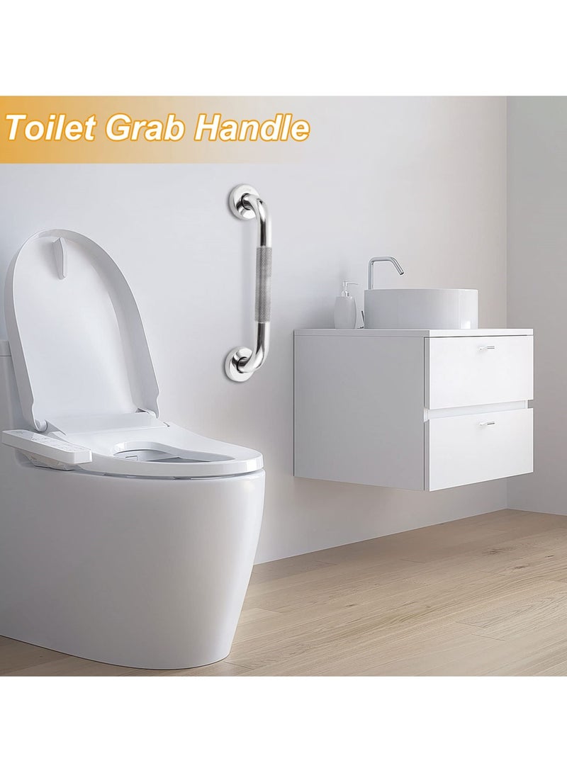 Chrome Stainless Steel Bathroom Grab Rails 30CM Anti Slip Shower Handles for Seniors and Disabled 2 Pack Safety Support Rails - Image 3