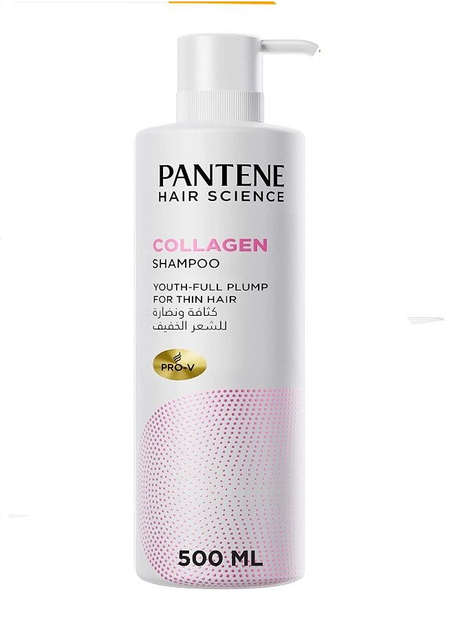 Pantene - Hair Science Collagen Shampoo for Youth-Full Plump, 500 ml - Image 1