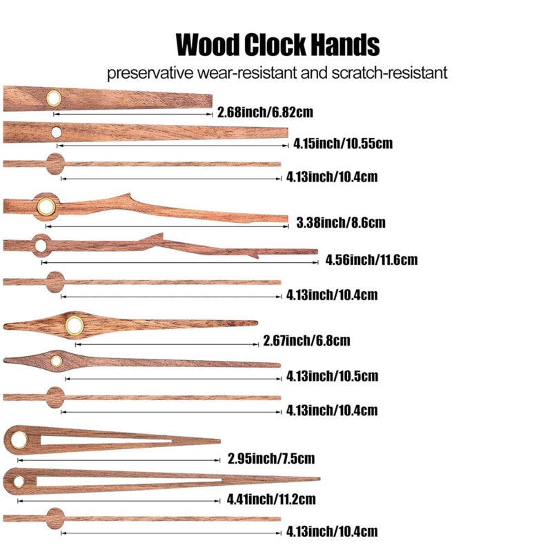 Clock Movement Mechanism Kit Long Shaft Quiet Color C Wood Hands Making Supplies - Image 4