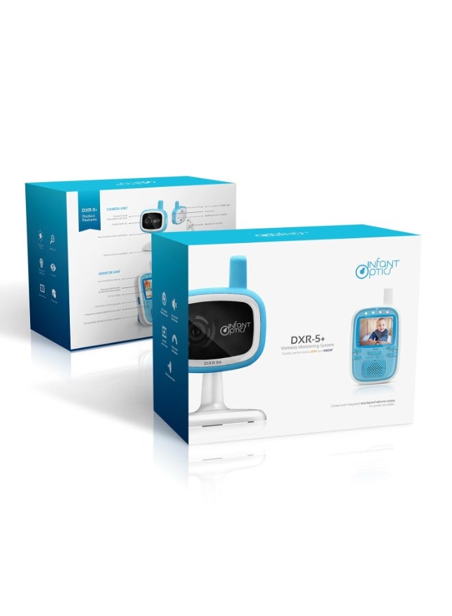 إنفانت أوبتكس جهاز مراقبة الأطفال بالفيديو المحمول Infant Optics DXR-5+، أزرق/أبيض - Image 1