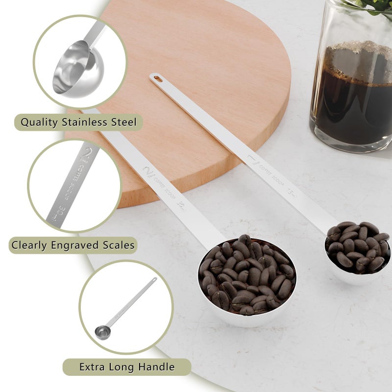 LEIFENY 1PCS 1 Teaspoon Coffee Scoop, 9" Long Handle Measuring Spoon, 1tsp (5 ml) Stainless Steel Scooper - Image 3