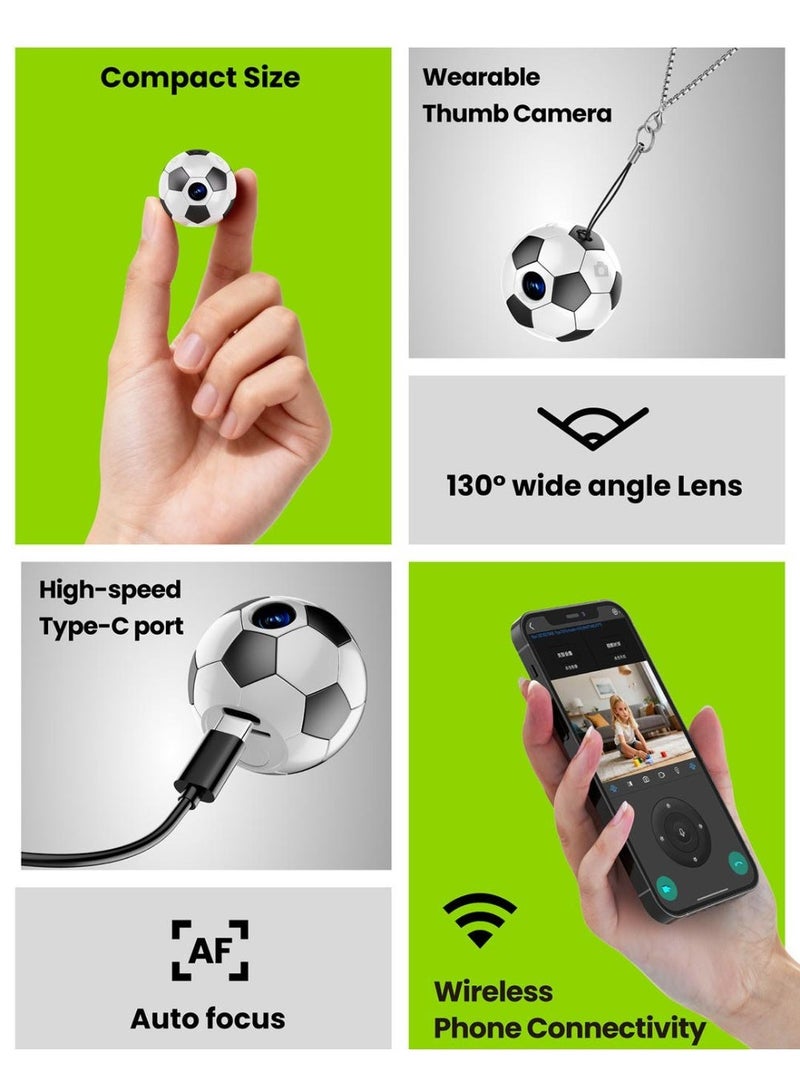 Mini Football Camera 1080P HD Sports WIFI Camera Auto Focus Portable Wireless Keychain Camera Outdoor Photography Backpack Charm World Cup Gift - Image 5