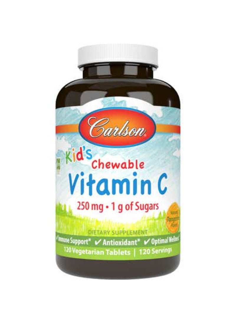 Carlson Kid's Chewable Vitamin C 250 mg 120 Tangerine Tablets