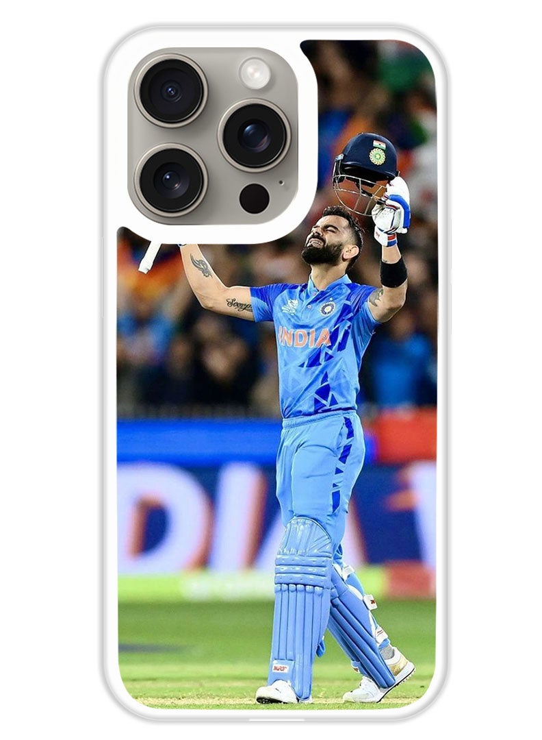 Theodor Protective Case Cover For APPLE IPHONE 15 Pro Virat Kholi 3 (White Bumper) - Image 1