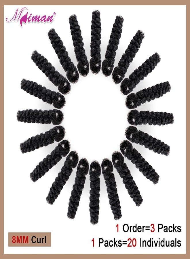MIMAN 3 Packs 10 Inch Short Curly Crochet Hair Braiding 8MM Spiral Curls Crochet Braids Synthetic Hair Extension for Women DIY Mohawk Afro Braided Hairstyle (Natural Black #1B) - Image 3
