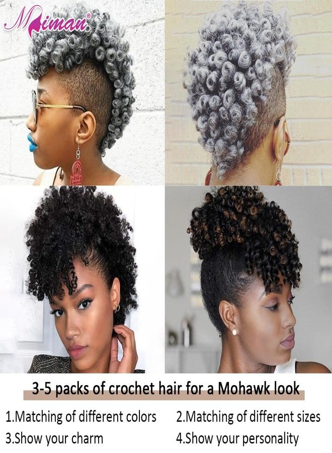 MIMAN 3 Packs 10 Inch Short Curly Crochet Hair Braiding 8MM Spiral Curls Crochet Braids Synthetic Hair Extension for Women DIY Mohawk Afro Braided Hairstyle (Natural Black #1B) - Image 5