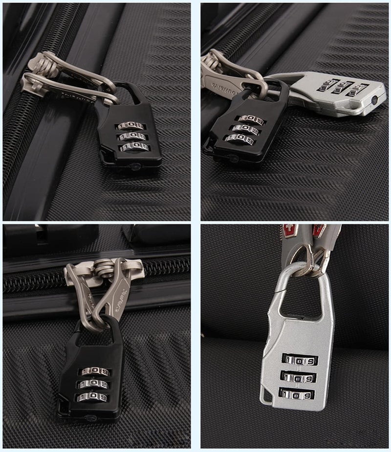 3 Digit Combination Security Lock for Suitcase, Zinc Alloy Cable Lock for Suitcase, Backpack, Wardrobe, Suitcase, Toolbox (Silver) - Image 2
