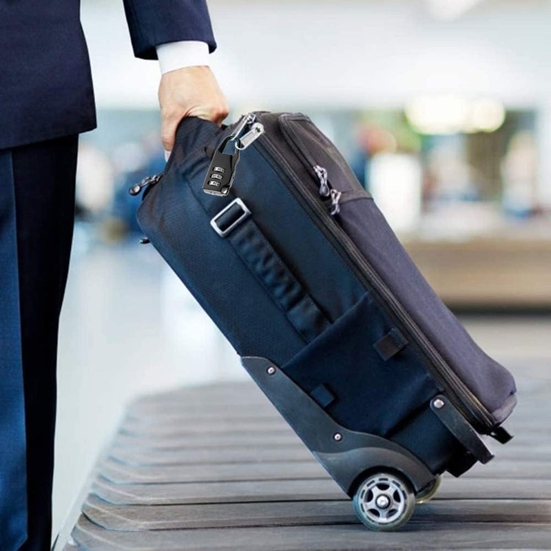 3 Digit Combination Security Lock for Suitcase, Zinc Alloy Cable Lock for Suitcase, Backpack, Wardrobe, Suitcase, Toolbox (Silver) - Image 3