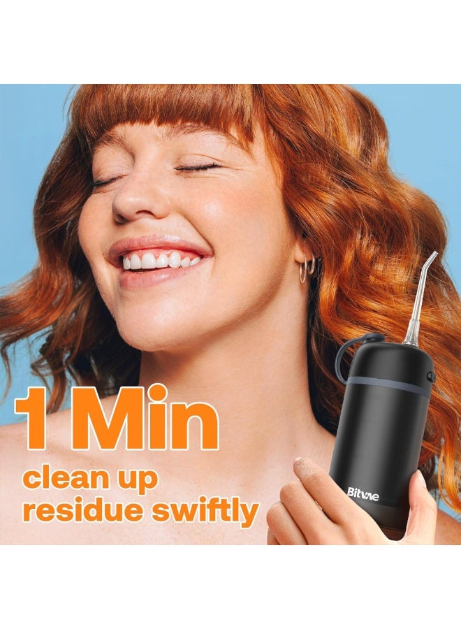 Bitvae P1 Portable Water Flosser for Teeth – Cordless Mini Oral Irrigator with Collapsible Water Tank, 40-Day Battery, Type-C Rechargeable, 360° Rotating Nozzle, IPX7 Waterproof – Travel & Home Use (Black) - Image 2