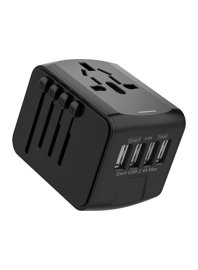 Travel Power Adapter with 4 USB Charging Ports - Multi-Function Converter - Image 1