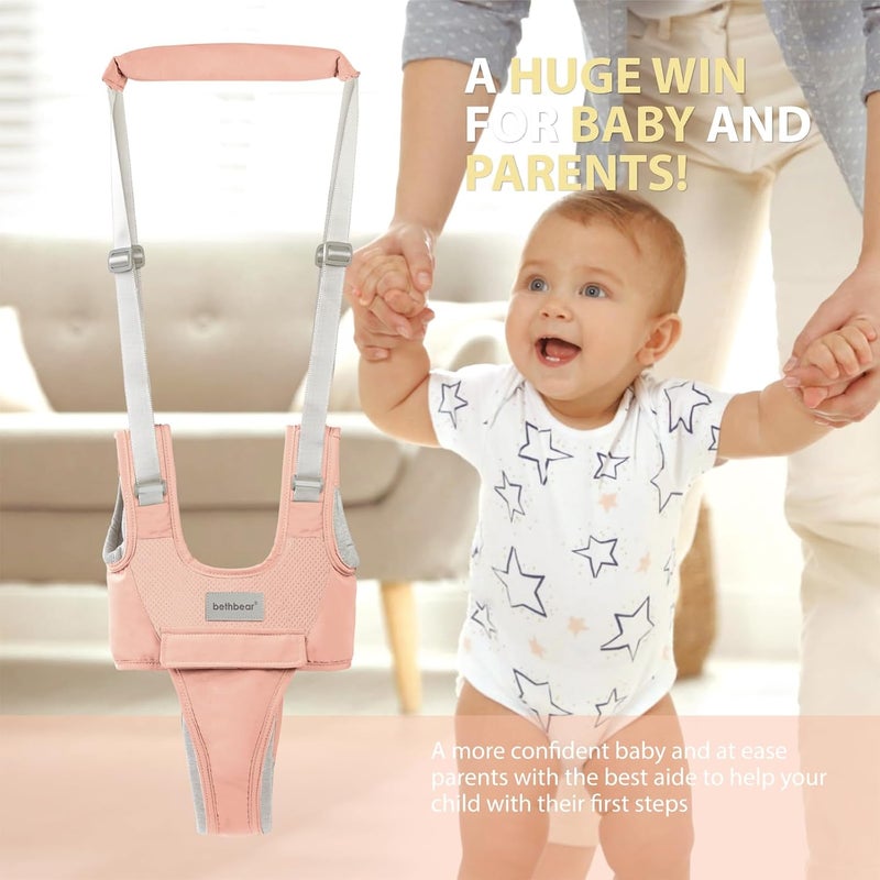 Bethbear Baby Walking Harness-Handheld Assistant Belt- Toddler Infant Walking Aid for Trainer & Support 7-24 Month Old (summer-Pink-1819) - Image 5