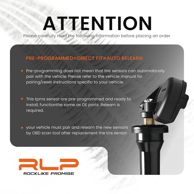 RLP TPMS Tire Pressure Monitoring System Sensor 433MHz Compatible with Jeep Wrangler JK Dodge Ram Charger Replacement for 56029398AB 68142397AA 68241067AA 68241067AB - Image 2