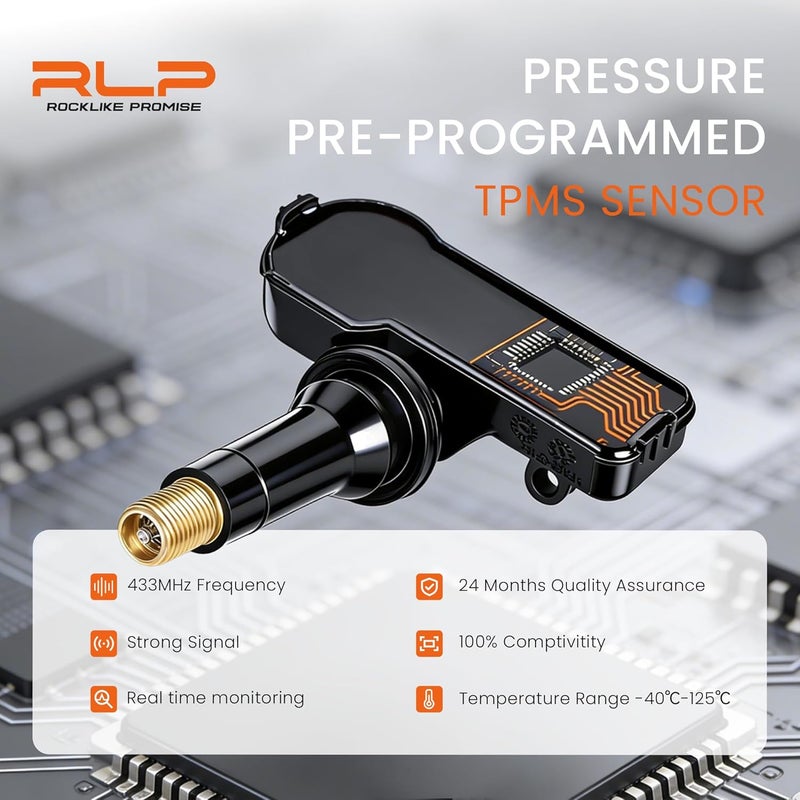 RLP TPMS Tire Pressure Monitoring System Sensor 433MHz Compatible with Jeep Wrangler JK Dodge Ram Charger Replacement for 56029398AB 68142397AA 68241067AA 68241067AB - Image 4