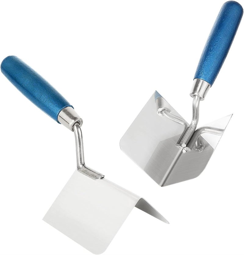 يُسلِّم مجموعة أدوات زوايا الجدران الجبسية، سكين زاوية خارجية 5 بوصات وسكين زاوية داخلية 3.5 بوصات، بمقبض مريح - مجرفة زاوية خارجية وداخلية من الفولاذ المقاوم للصدأ (ملون) - Image 1