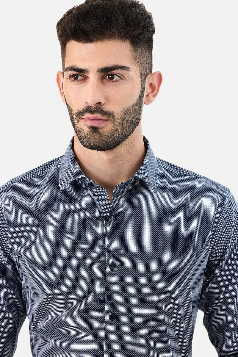 SNITCH Slim Fit Micro Check Shirt