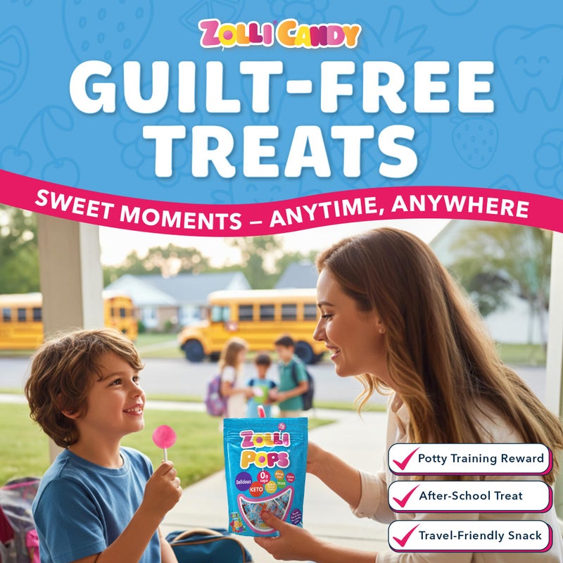 Zollipops Clean Teeth Pops Sugar Free Candy with Xylitol, Dye-Free Lollipops - Keto & Diabetic-Friendly, Dentist-Approved Treats for Kids (Natural Fruit Flavors, 6 oz) - Image 4