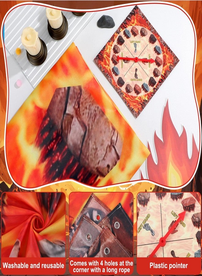 Lonfliness Giant Floor Games - Lava Themed Pose Balance Game, Lava Party Game, Indoor Outdoor Interactive Games For Adults - Promotes Physical Activity, Family Board Gameplay Mat for Home Lawn Yard - Image 3