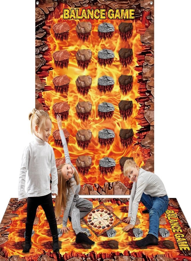 Lonfliness Giant Floor Games - Lava Themed Pose Balance Game, Lava Party Game, Indoor Outdoor Interactive Games For Adults - Promotes Physical Activity, Family Board Gameplay Mat for Home Lawn Yard - Image 1