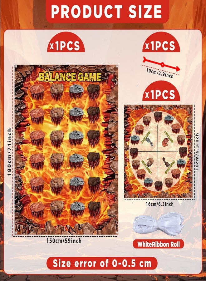 Lonfliness Giant Floor Games - Lava Themed Pose Balance Game, Lava Party Game, Indoor Outdoor Interactive Games For Adults - Promotes Physical Activity, Family Board Gameplay Mat for Home Lawn Yard - Image 2