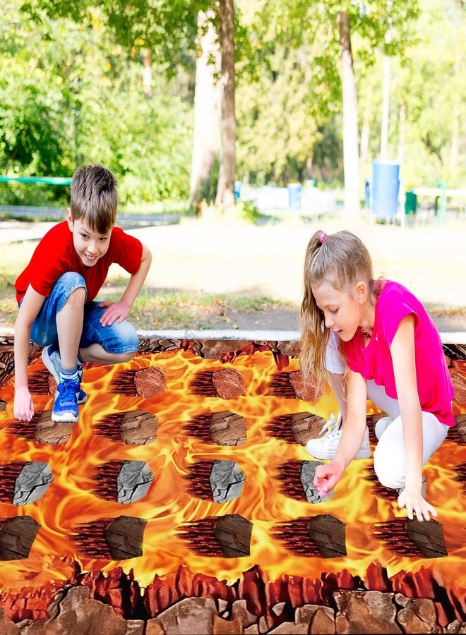 Lonfliness Giant Floor Games - Lava Themed Pose Balance Game, Lava Party Game, Indoor Outdoor Interactive Games For Adults - Promotes Physical Activity, Family Board Gameplay Mat for Home Lawn Yard - Image 5