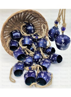 HIGHBIX HIGHBIX 7cm Hand Painted Festive Dcor Hanging Bells Set of 10 with Jute Bag Hand Painted Violet 7cm 