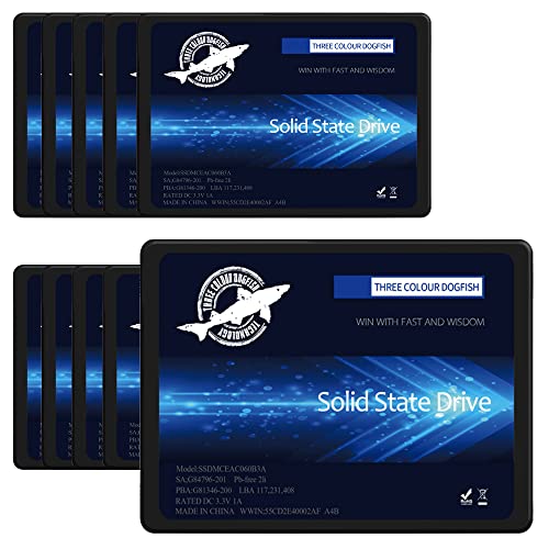 THREE COLOUR DOGFISH SSD 2.5 SATA III 64GB Dogfish High Performance Internal Solid State Drive for Desktop Laptop 10 Unit Package Pack [64GB(10 Packs),2.5-SATA3] - Image 1
