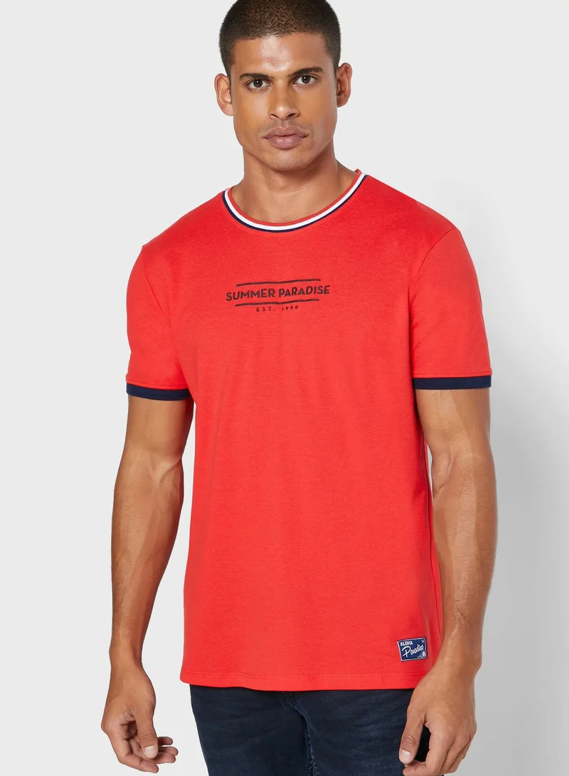 DeFacto Summer Paradise Crew Neck T-Shirt