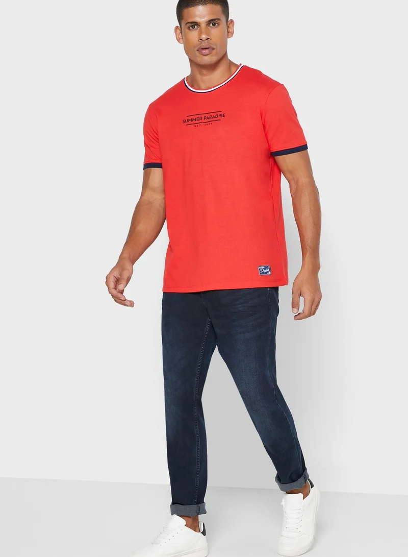 DeFacto Summer Paradise Crew Neck T-Shirt