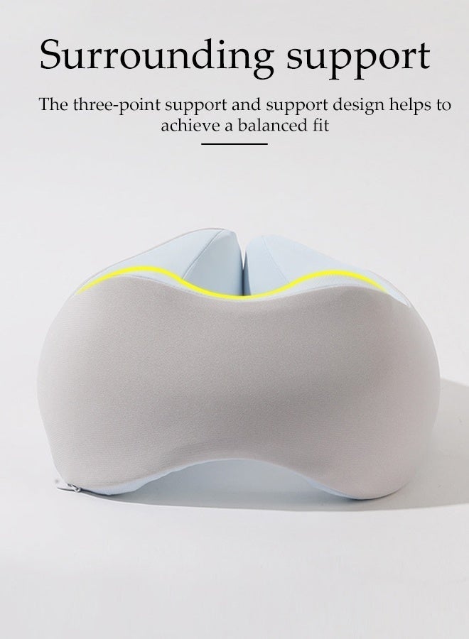 Arabest Travel Pillow for Airplane Memory Foam Neck Pillow Neck with Storage Carry Bag， Support to Relieve Neck Tension Lightweight Compact Breathable Flight Pillow Comfortable U-shaped Pillow for Airplane Car Office Home Travel Camping - Image 3
