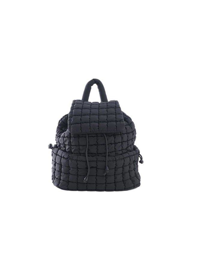 VAKAER Puffer Backpack for Women Lightweight Quilted Backpack with Drawstring Padding Daypack Backpacks for Travel Gym (Black) - Image 1