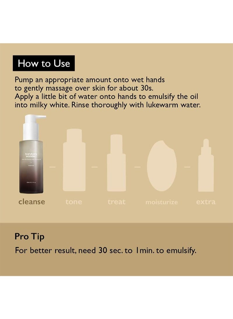 haruharu Wonder - Haruharu Wonder Black Rice Moisture Deep Cleansing Oil 5.1 fl oz/150 ml | Korean Facial Cleanser and Makeup Remover | Vegan Not Tested on Animals | Jojoba Seed Oil and Macadamia Seed Oil - Image 1