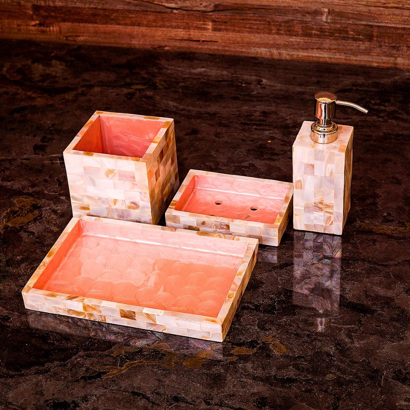 Craftlayout إكسسوارات أم اللؤلؤ مع موزع الصابون وصينية الصابون للحمام والمطبخ - متعدد - Image 1