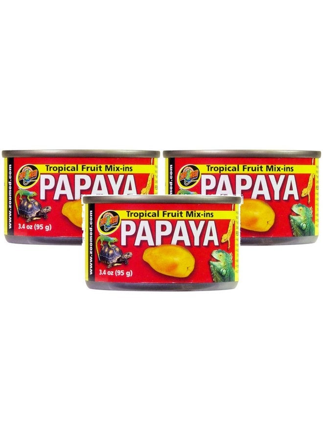 زوو ميد مجموعة Zoo Med المكونة من 3 قطع من طعام الزواحف بمزيج من الفاكهة الاستوائية والبابايا، 3.4 أونصة لكل قطعة