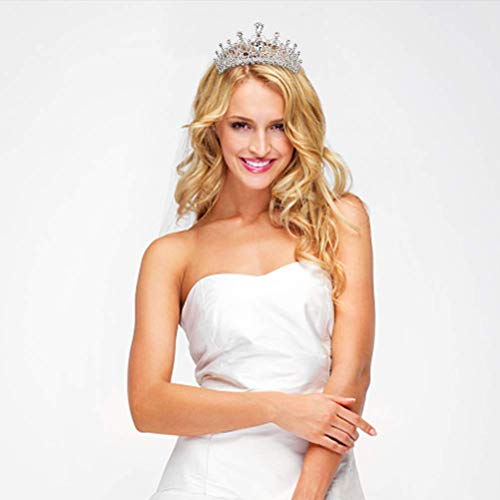 AOPRIE 1980s Tiaras and Crowns for Women Silver Princess Tiara for Little Girls Crystal Crowns and Tiaras Hair Accessories for Wedding Prom Bridal Birthday Party Halloween Costume Christmas Gifts - Image 4