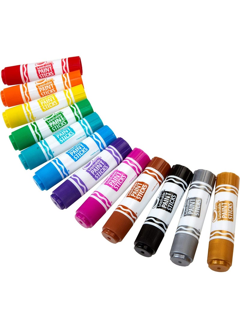 Crayola كرايولا – عصي الطلاء القابلة للغسل | جفاف سريع، طلاء متعدد الأسطح، عبوة من 12 | ألوان كلاسيكية، 4+ سنوات - Image 5