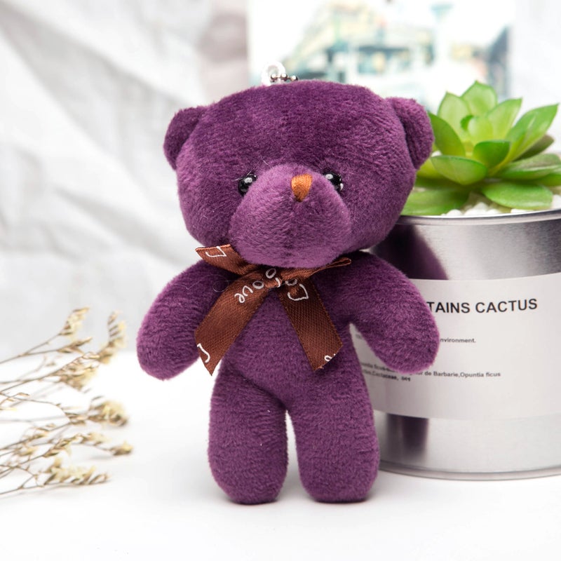 Little Di Bear Plush Toy Onesie Bear Doll Bear Keychain (Purple)