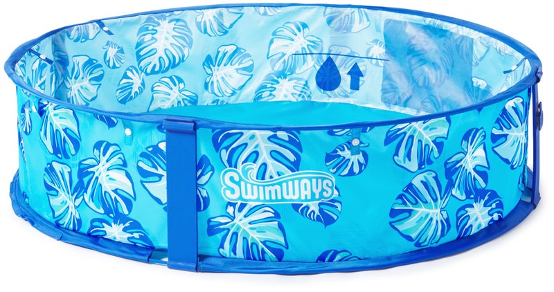 Swimways Elite Pop-Up Above Ground Pool, Baby Pool with Canopy & Carrying Case, Foldable Kiddie Pool for Ages 9-24 Months, Measures 32", Blue - Image 4