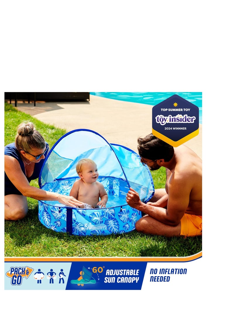 SwimWays Swimways Elite Pop-Up Above Ground Pool, Baby Pool with Canopy & Carrying Case, Foldable Kiddie Pool for Ages 9-24 Months, Measures 32", Blue  - Image 3