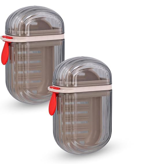 Makekartz.com Transparent Waterproof Portable Soap Dish Box for Plastic Travel Leakproof Soap Box Case with Lid Draining Soap Bar Holder Dish Container(2 Pcs Multicolor) - Image 1