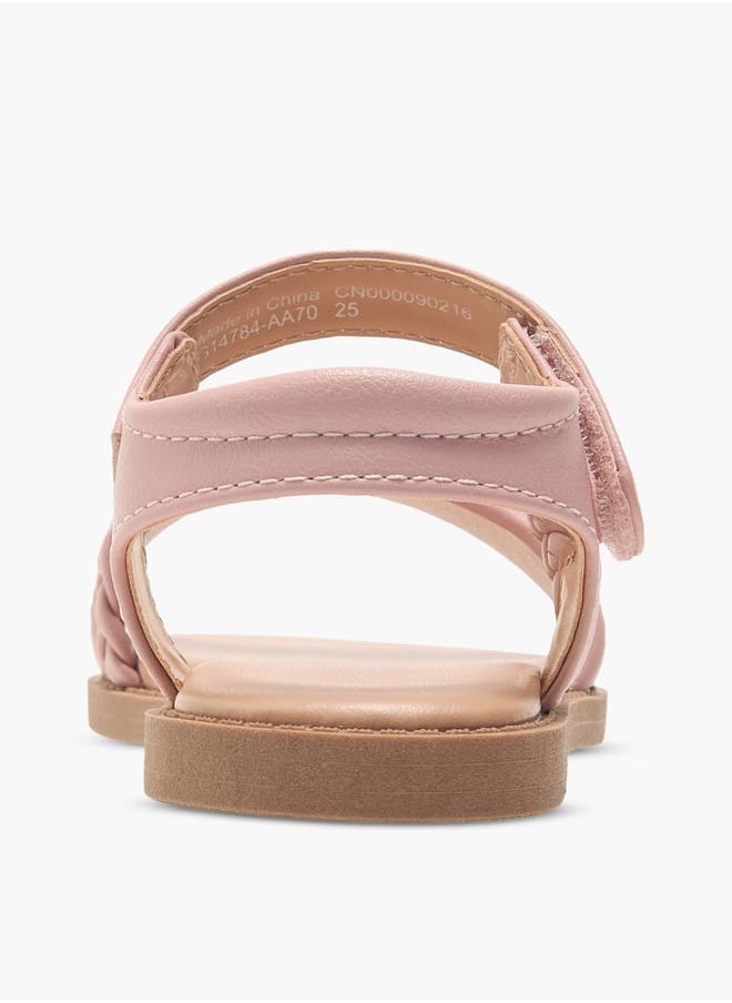 Flora Bella By Shoexpress Girls Braided Detail Sandals With Hook And Loop Closure  - Image 4