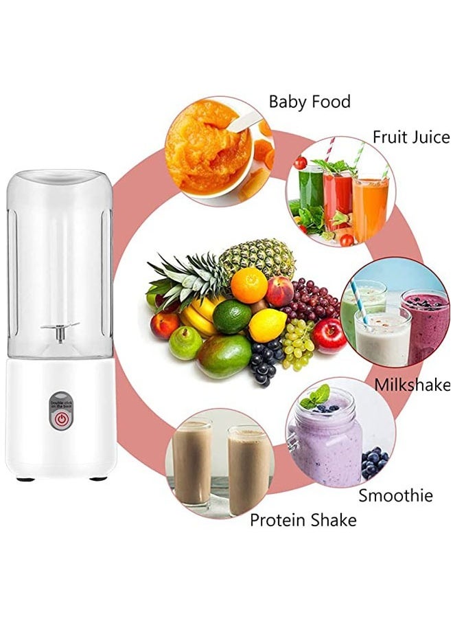 Generic Portable Mini Juicers with 6 Blades, Personal Size Blender for Shakes and Smoothies, USB Rechargeable Fruit Juice Mixer, Easy To Clean, for Travel, Sports, Outing (500ML, White)  - Image 2