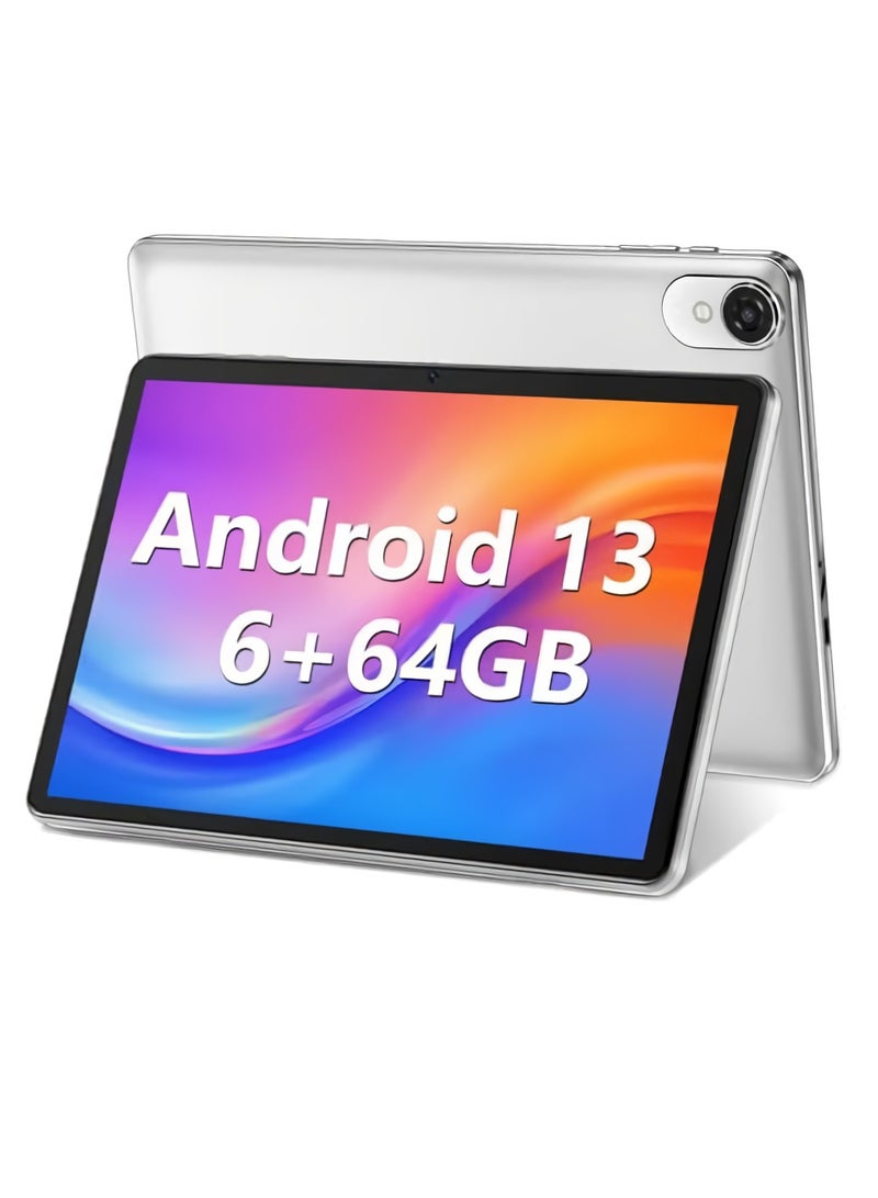 AROAQ K12 Android 13 Tablet, 6GB RAM 64GB ROM Mobile Phone Tablet With Octa Core Processor, Sturdy And Portable Dual Cameras HD Touchscreen Tablet Computer, (1pc, Silver) - Image 1