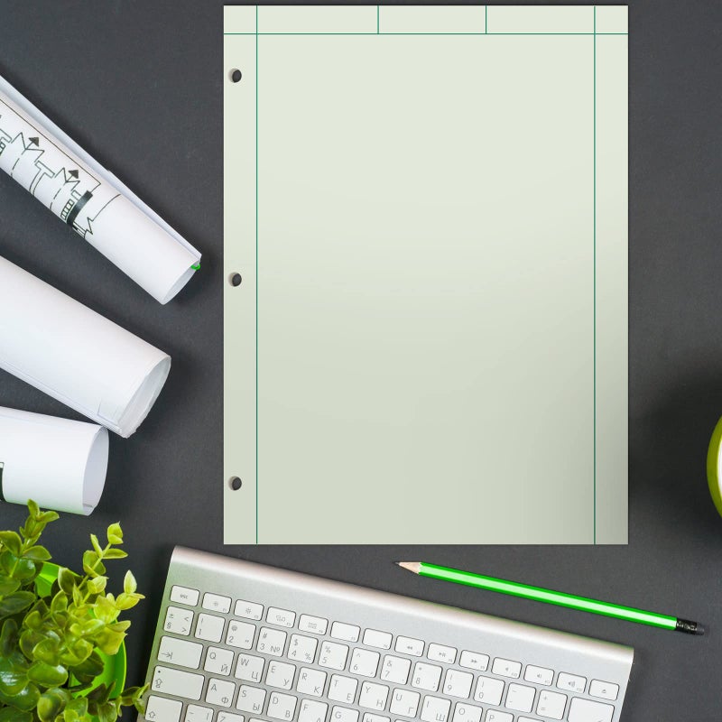 Seajan 2 Pcs Engineering Paper Notebook Engineering Computation Pad 8.5 x 11 Inches Engineer Graph Paper Notepad, 5 Squares Per Inch 3 Hole Punched Computation Pad, 100 Sheets/pack (Yellow) - Image 5