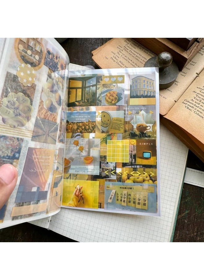سجاني كتاب ملصقات ساجاني العتيق المزخرف، قصاصات ورقية وكتاب ملصقات مع ملصق ورقي، كتاب ملصقات ديكورية جمالية للقصاصات والتدوين الإبداعي (عبوة من قطعة واحدة) (ضوء الصباح)  - Image 4