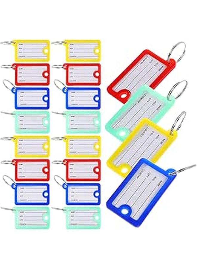 20pcs Color Coded Key Tags with Writable Labels and Key Rings for Home Office Travel Organization - Image 1