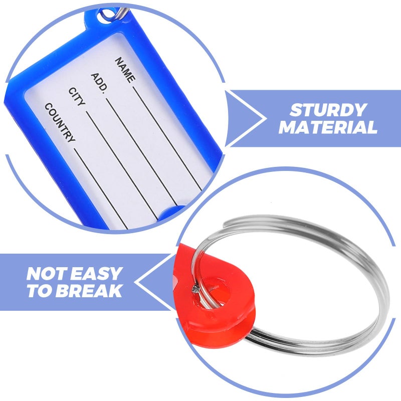 20pcs Color Coded Key Tags with Writable Labels and Key Rings for Home Office Travel Organization - Image 4