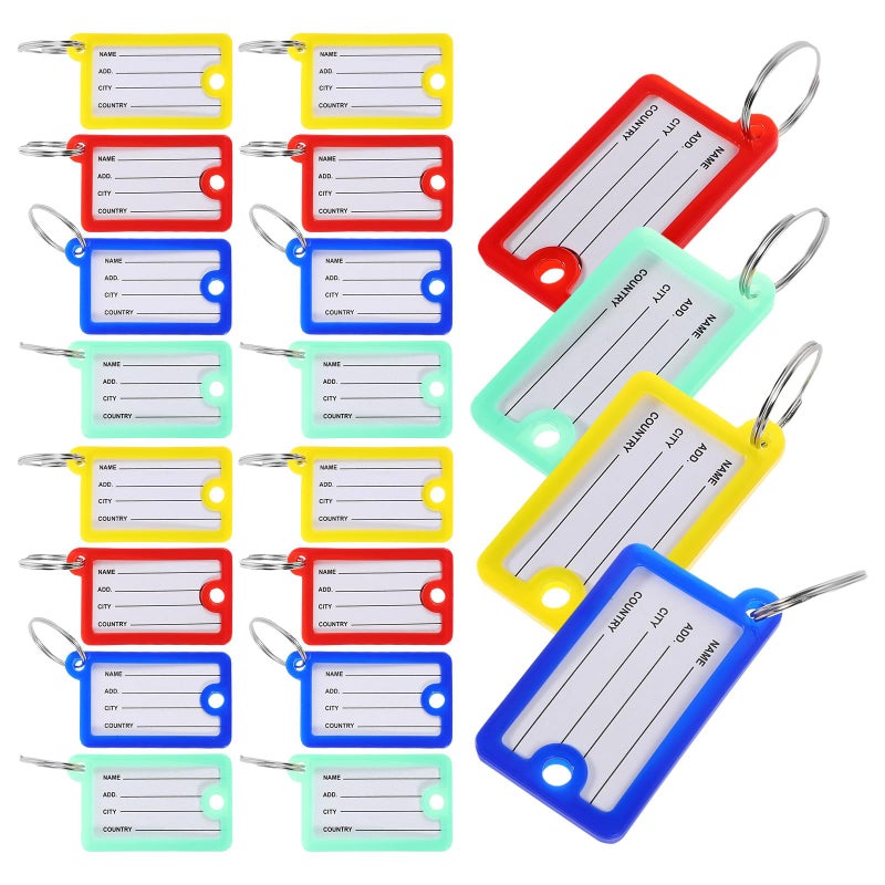 20pcs Color Coded Key Tags with Writable Labels and Key Rings for Home Office Travel Organization - Image 2